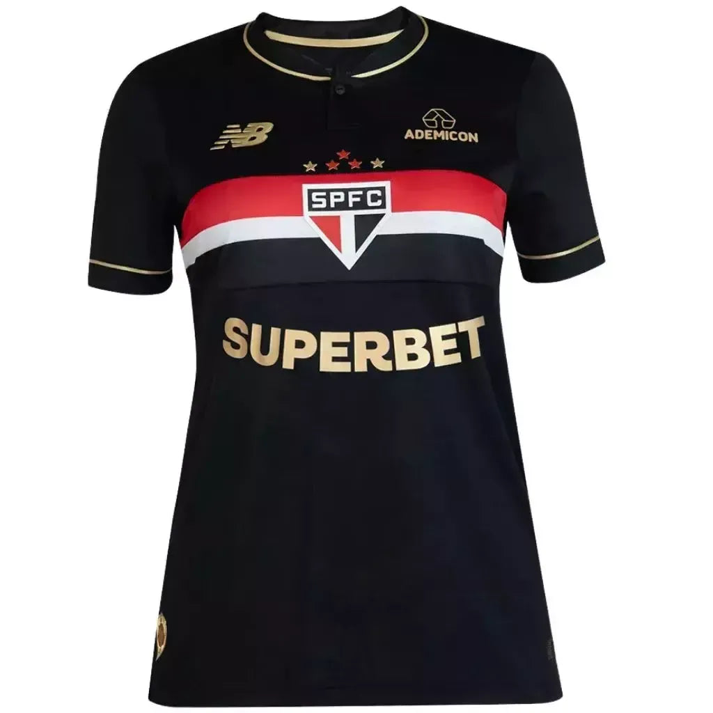 Camisa São Paulo Third 2025/2026 New Balance Preta Feminina